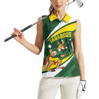 Tagaroos Oztag Australia Custom Women Sleeveless Polo Shirt Aussie Kangaroo Mascot Sporty Style