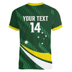 Tagaroos Oztag Australia Custom Women V-Neck T-Shirt Aussie Kangaroo Mascot Sporty Style