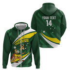 Tagaroos Oztag Australia Custom Zip Hoodie Aussie Kangaroo Mascot Sporty Style