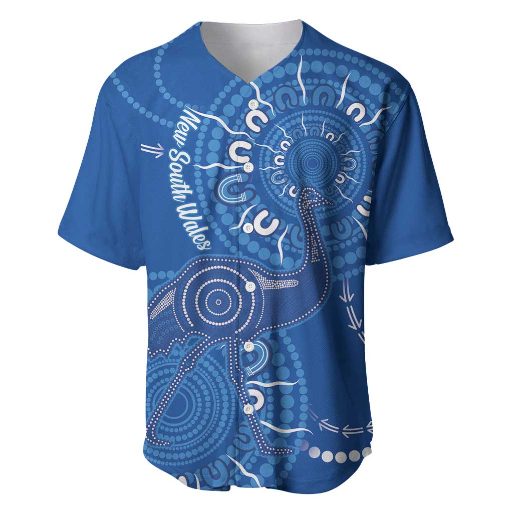 Australia New South Wales Baseball Jersey Aussie Emu With Aboriginal Art