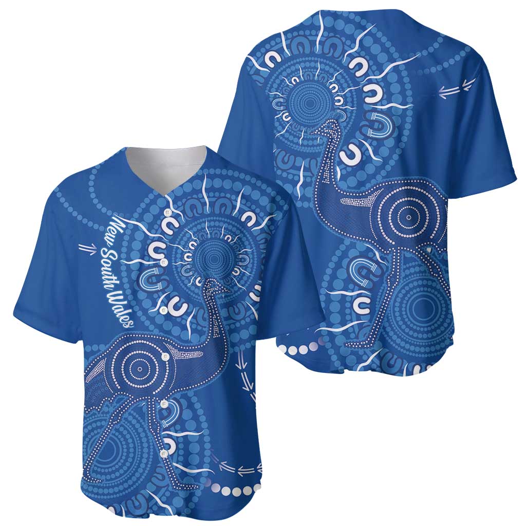 Australia New South Wales Baseball Jersey Aussie Emu With Aboriginal Art