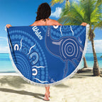 Australia New South Wales Beach Blanket Aussie Emu With Aboriginal Art