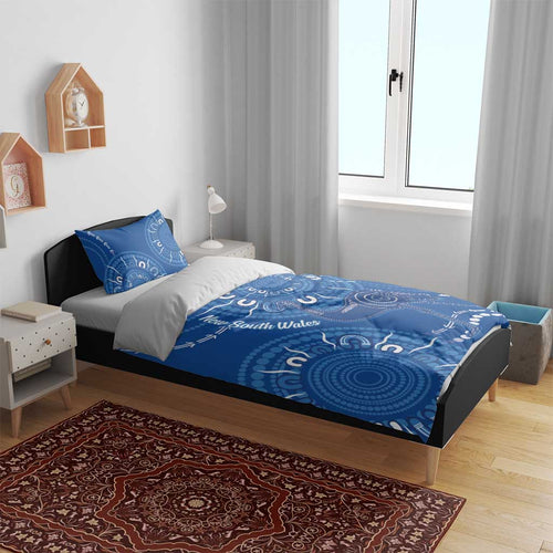Australia New South Wales Bedding Set Aussie Emu With Aboriginal Art