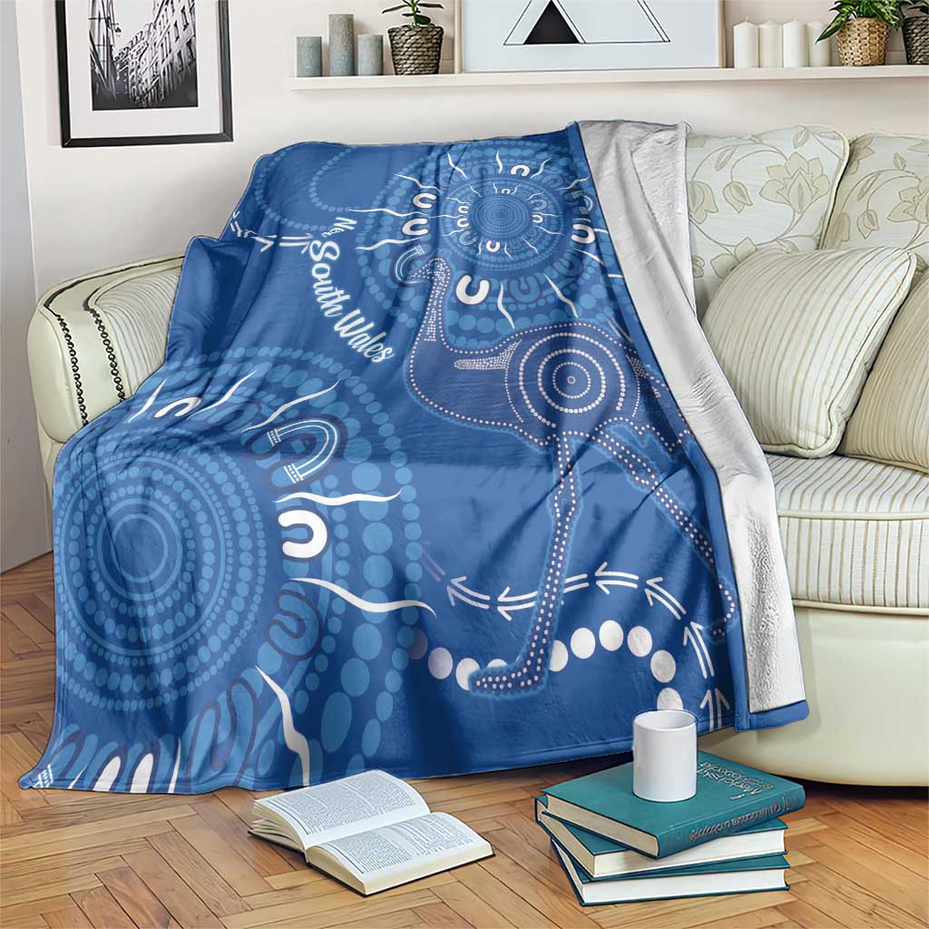Australia New South Wales Blanket Aussie Emu With Aboriginal Art