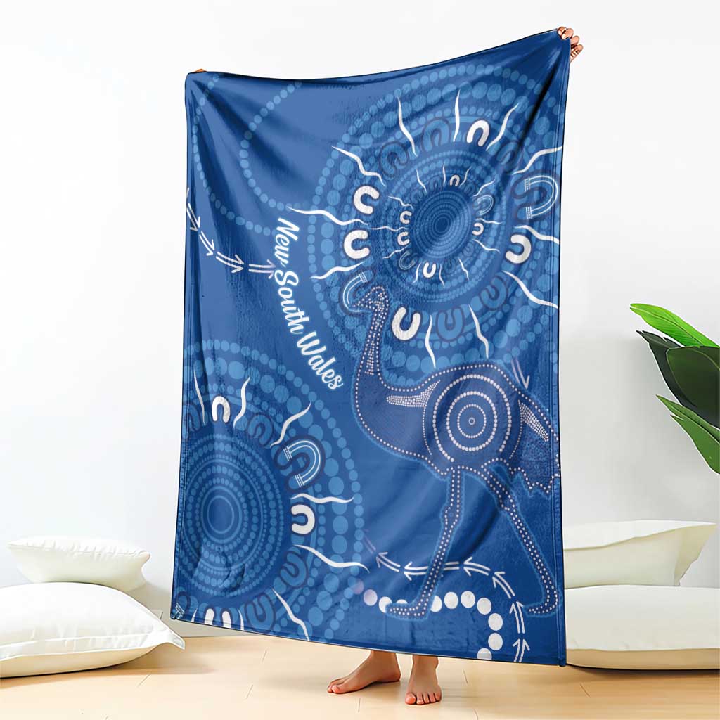Australia New South Wales Blanket Aussie Emu With Aboriginal Art