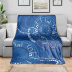 Australia New South Wales Blanket Aussie Emu With Aboriginal Art