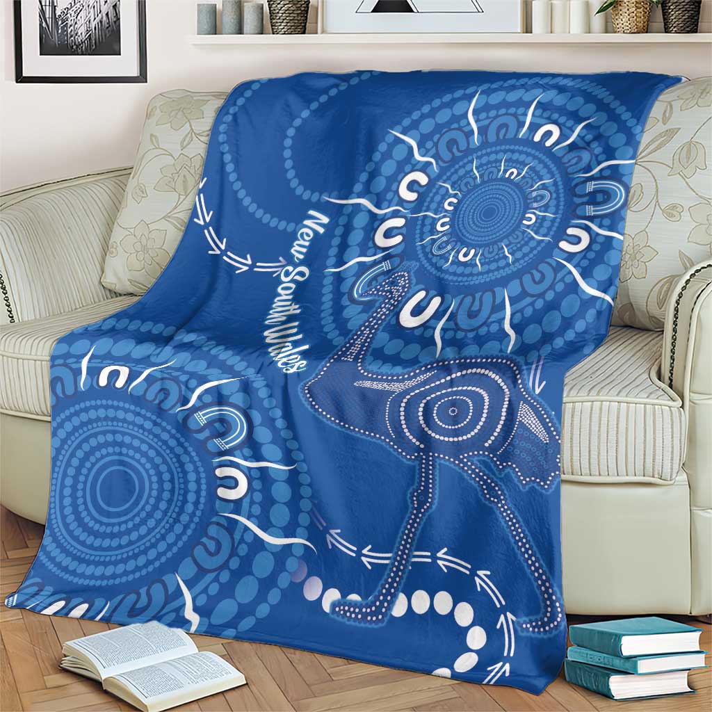 Australia New South Wales Blanket Aussie Emu With Aboriginal Art