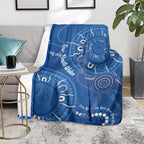 Australia New South Wales Blanket Aussie Emu With Aboriginal Art
