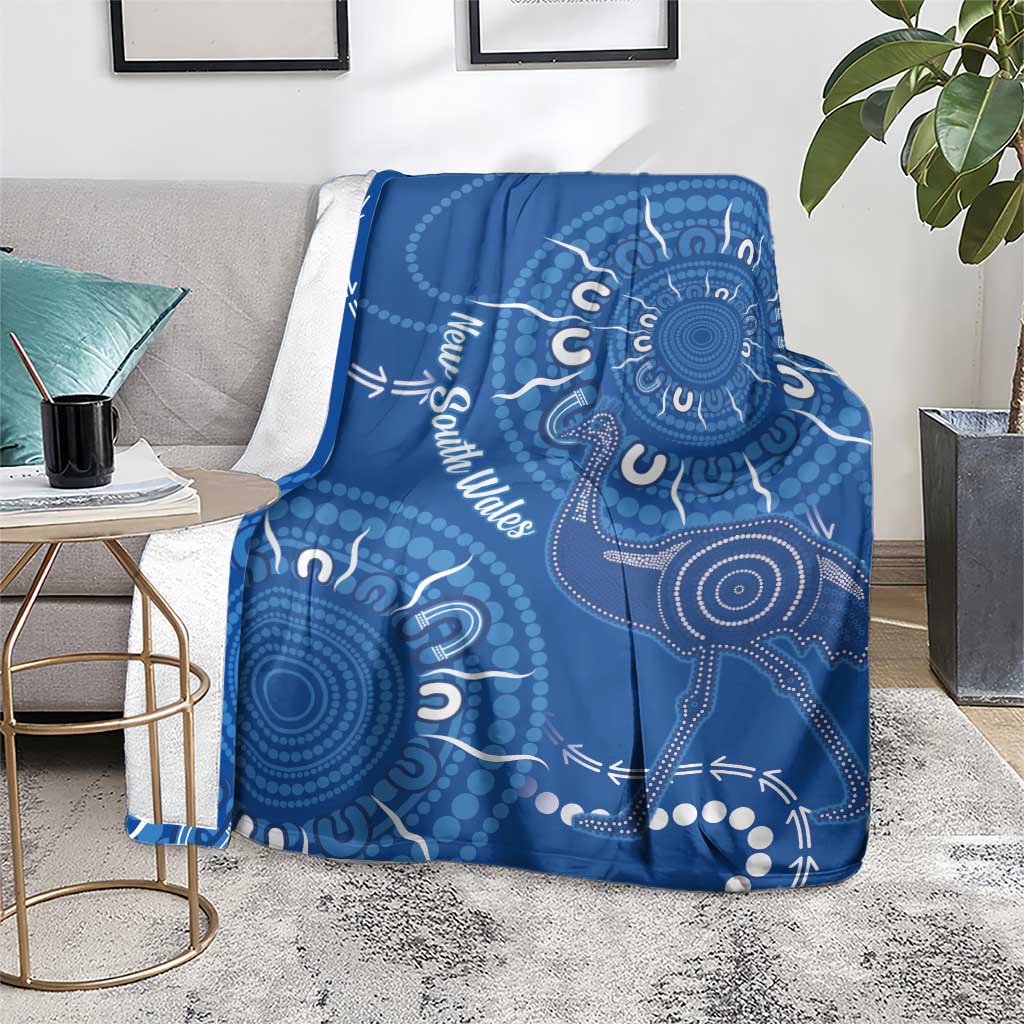 Australia New South Wales Blanket Aussie Emu With Aboriginal Art
