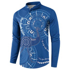 Australia New South Wales Button Sweatshirt Aussie Emu With Aboriginal Art