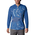 Australia New South Wales Button Sweatshirt Aussie Emu With Aboriginal Art