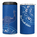 Australia New South Wales 4 in 1 Can Cooler Tumbler Aussie Emu With Aboriginal Art