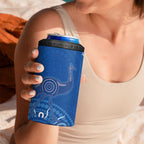 Australia New South Wales 4 in 1 Can Cooler Tumbler Aussie Emu With Aboriginal Art