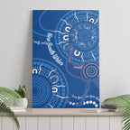 Australia New South Wales Canvas Wall Art Aussie Emu With Aboriginal Art