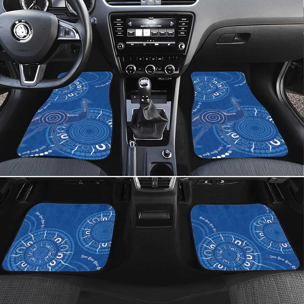 Australia New South Wales Car Mats Aussie Emu With Aboriginal Art