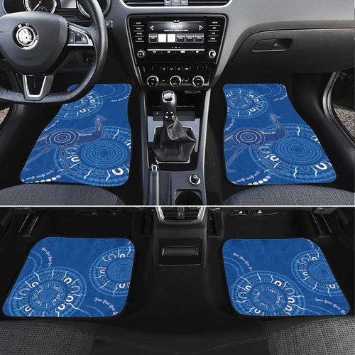 Australia New South Wales Car Mats Aussie Emu With Aboriginal Art