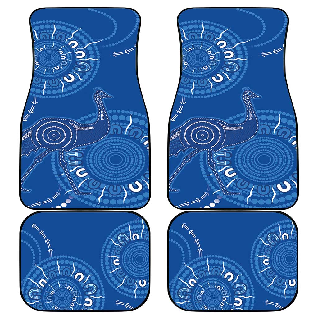 Australia New South Wales Car Mats Aussie Emu With Aboriginal Art
