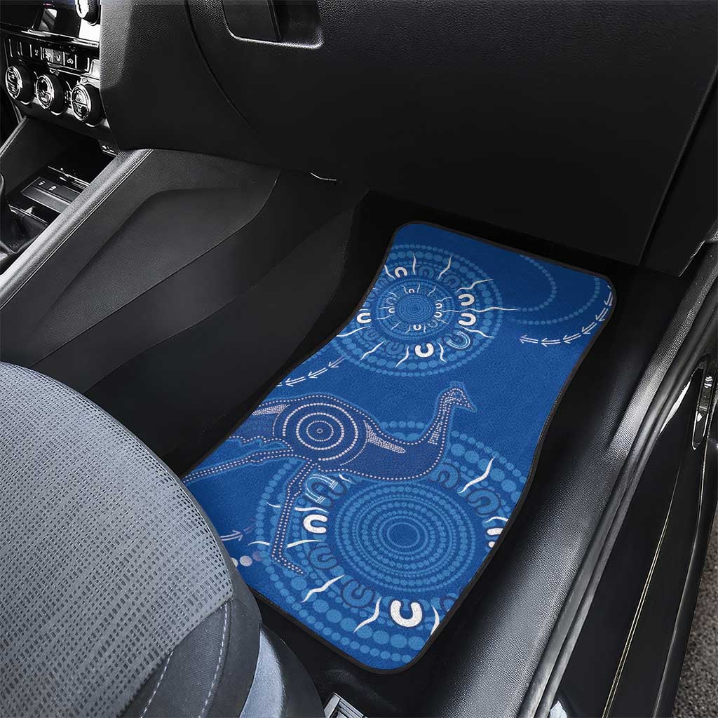 Australia New South Wales Car Mats Aussie Emu With Aboriginal Art