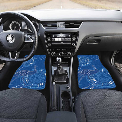 Australia New South Wales Car Mats Aussie Emu With Aboriginal Art