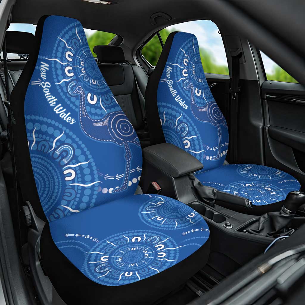 Australia New South Wales Car Seat Cover Aussie Emu With Aboriginal Art