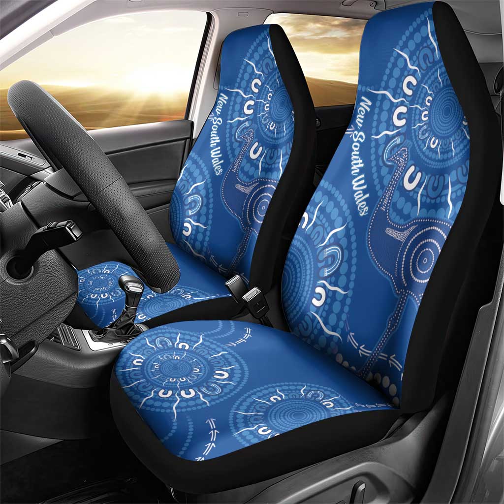 Australia New South Wales Car Seat Cover Aussie Emu With Aboriginal Art
