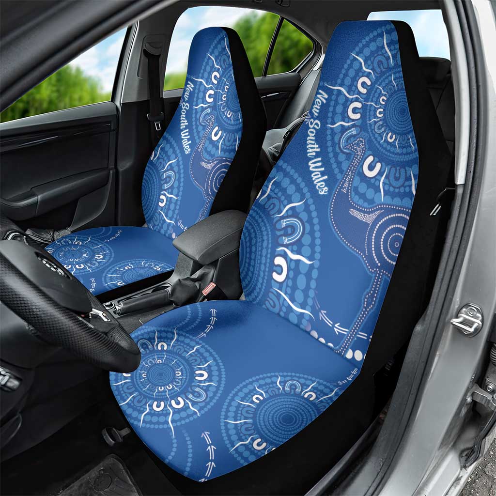 Australia New South Wales Car Seat Cover Aussie Emu With Aboriginal Art
