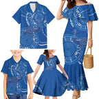 Australia New South Wales Family Matching Mermaid Dress and Hawaiian Shirt Aussie Emu With Aboriginal Art