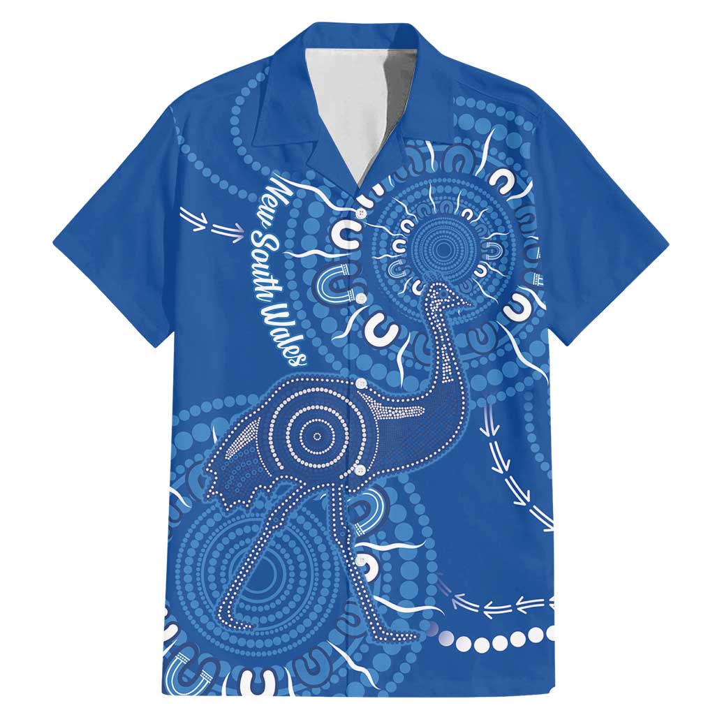 Australia New South Wales Family Matching Mermaid Dress and Hawaiian Shirt Aussie Emu With Aboriginal Art