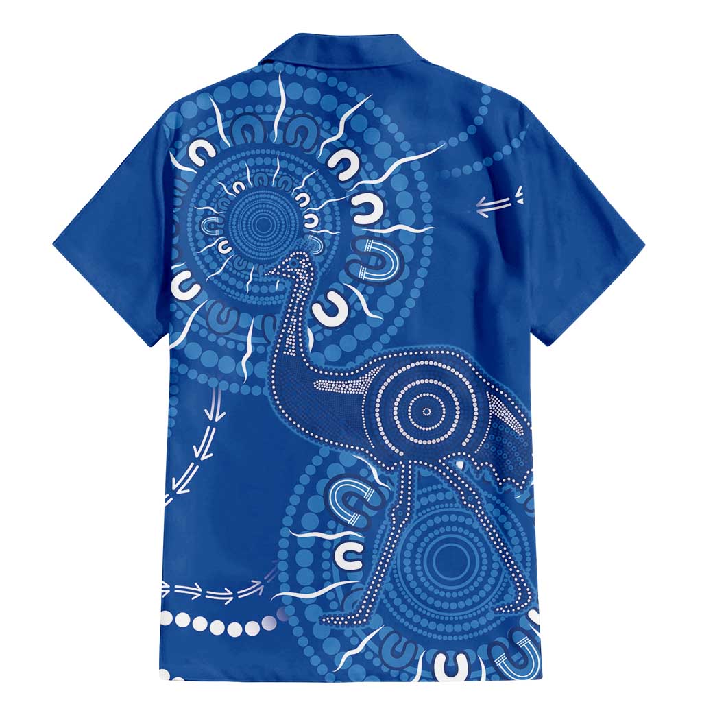 Australia New South Wales Family Matching Mermaid Dress and Hawaiian Shirt Aussie Emu With Aboriginal Art