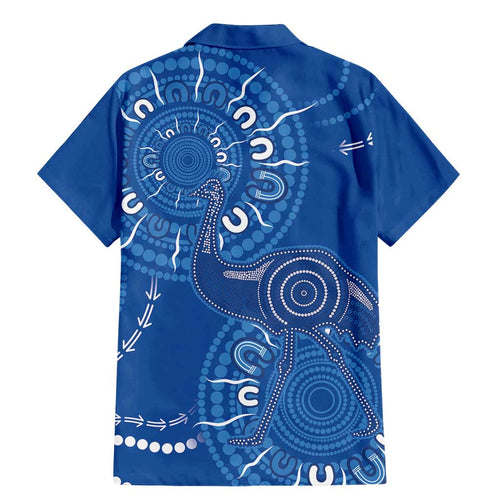 Australia New South Wales Family Matching Mermaid Dress and Hawaiian Shirt Aussie Emu With Aboriginal Art