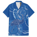Australia New South Wales Family Matching Off Shoulder Maxi Dress and Hawaiian Shirt Aussie Emu With Aboriginal Art