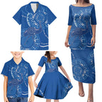 Australia New South Wales Family Matching Puletasi and Hawaiian Shirt Aussie Emu With Aboriginal Art