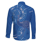 Australia New South Wales Family Matching Puletasi and Hawaiian Shirt Aussie Emu With Aboriginal Art