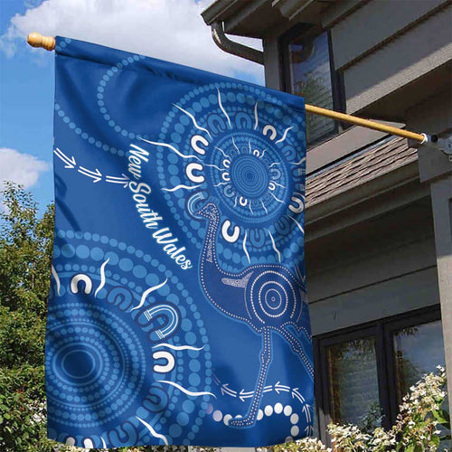 Australia New South Wales Garden Flag Aussie Emu With Aboriginal Art