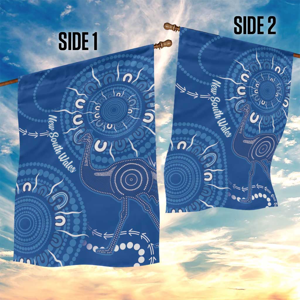 Australia New South Wales Garden Flag Aussie Emu With Aboriginal Art