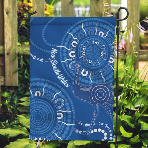 Australia New South Wales Garden Flag Aussie Emu With Aboriginal Art