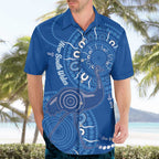 Australia New South Wales Hawaiian Shirt Aussie Emu With Aboriginal Art