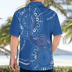 Australia New South Wales Hawaiian Shirt Aussie Emu With Aboriginal Art
