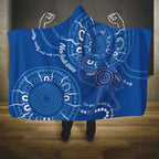 Australia New South Wales Hooded Blanket Aussie Emu With Aboriginal Art