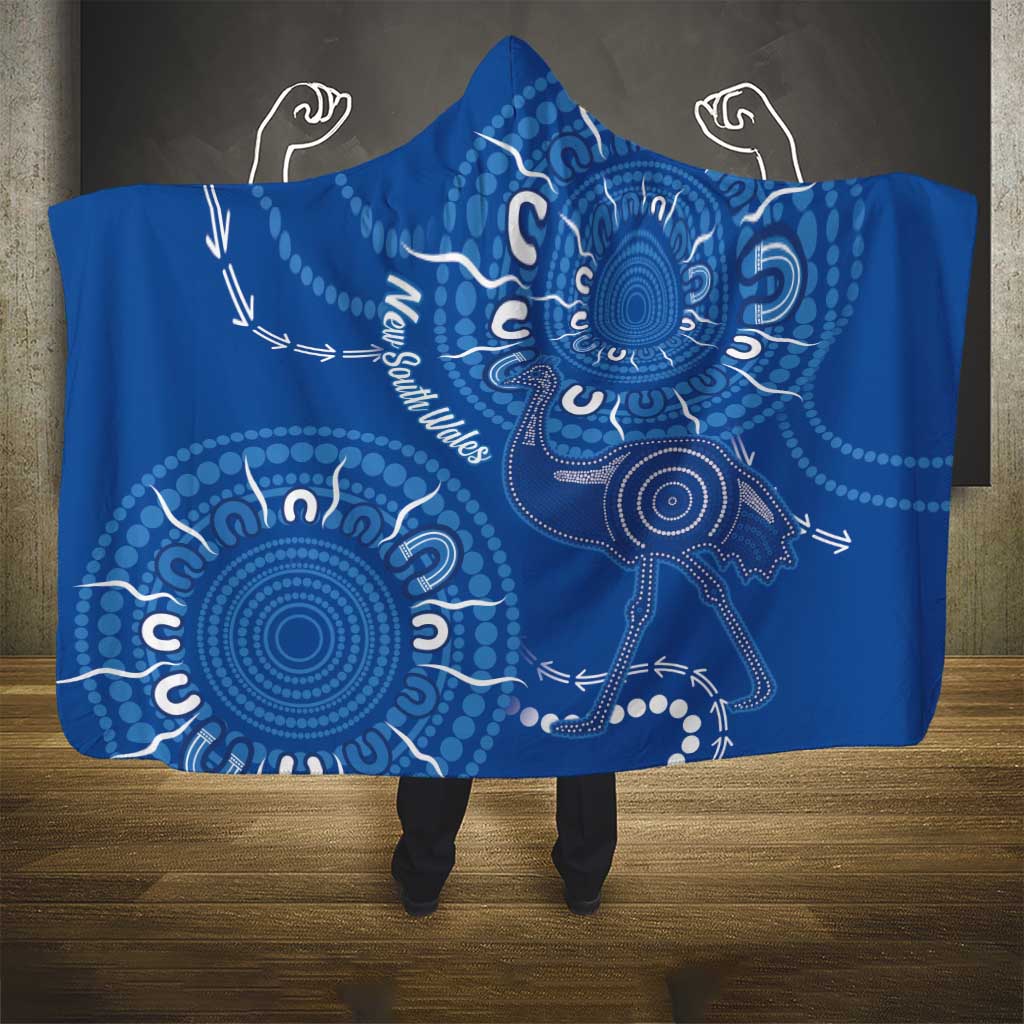 Australia New South Wales Hooded Blanket Aussie Emu With Aboriginal Art