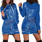 Australia New South Wales Hoodie Dress Aussie Emu With Aboriginal Art