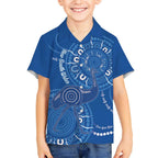 Australia New South Wales Kid Hawaiian Shirt Aussie Emu With Aboriginal Art