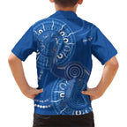Australia New South Wales Kid Hawaiian Shirt Aussie Emu With Aboriginal Art