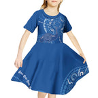 Australia New South Wales Kid Short Sleeve Dress Aussie Emu With Aboriginal Art