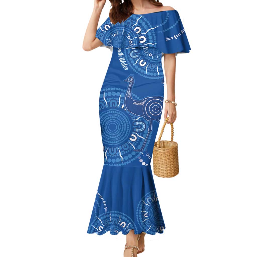 Australia New South Wales Mermaid Dress Aussie Emu With Aboriginal Art