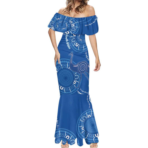 Australia New South Wales Mermaid Dress Aussie Emu With Aboriginal Art