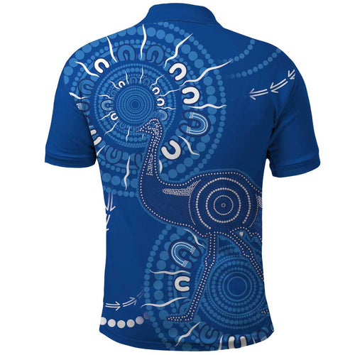 Australia New South Wales Polo Shirt Aussie Emu With Aboriginal Art
