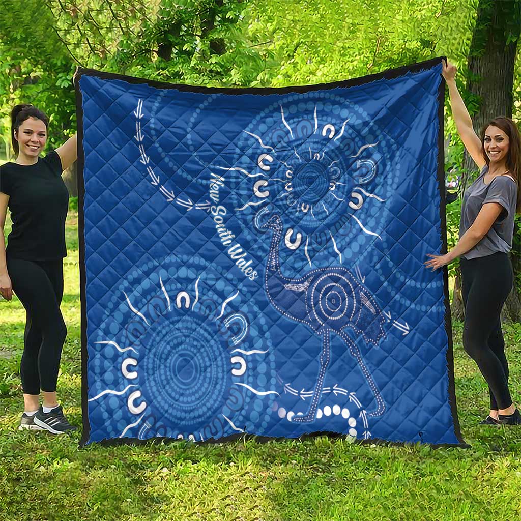 Australia New South Wales Quilt Aussie Emu With Aboriginal Art