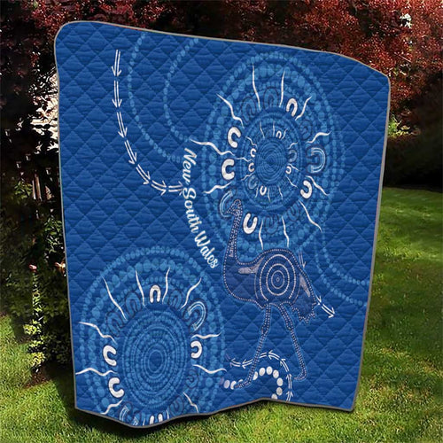 Australia New South Wales Quilt Aussie Emu With Aboriginal Art