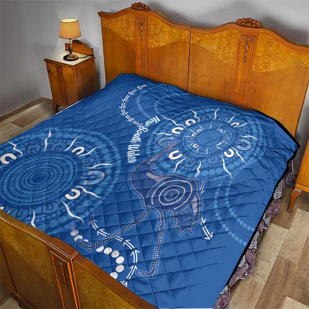 Australia New South Wales Quilt Aussie Emu With Aboriginal Art